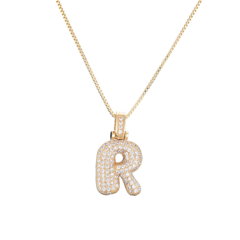 ICED BUBBLE LETTER INITIAL NECKLACE