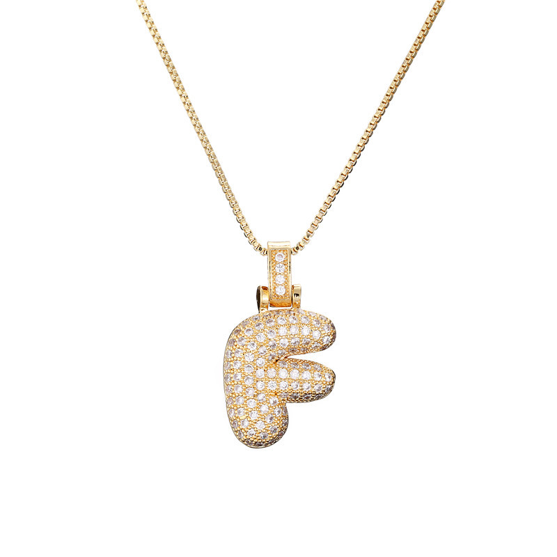 ICED BUBBLE LETTER INITIAL NECKLACE